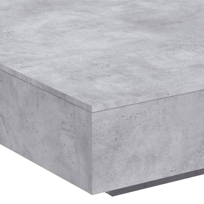 Table basse avec lumières LED gris béton 100x100x31 cm - Tables basses