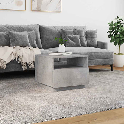 Table basse avec lumières LED gris béton 50x49x40 cm - Tables basses