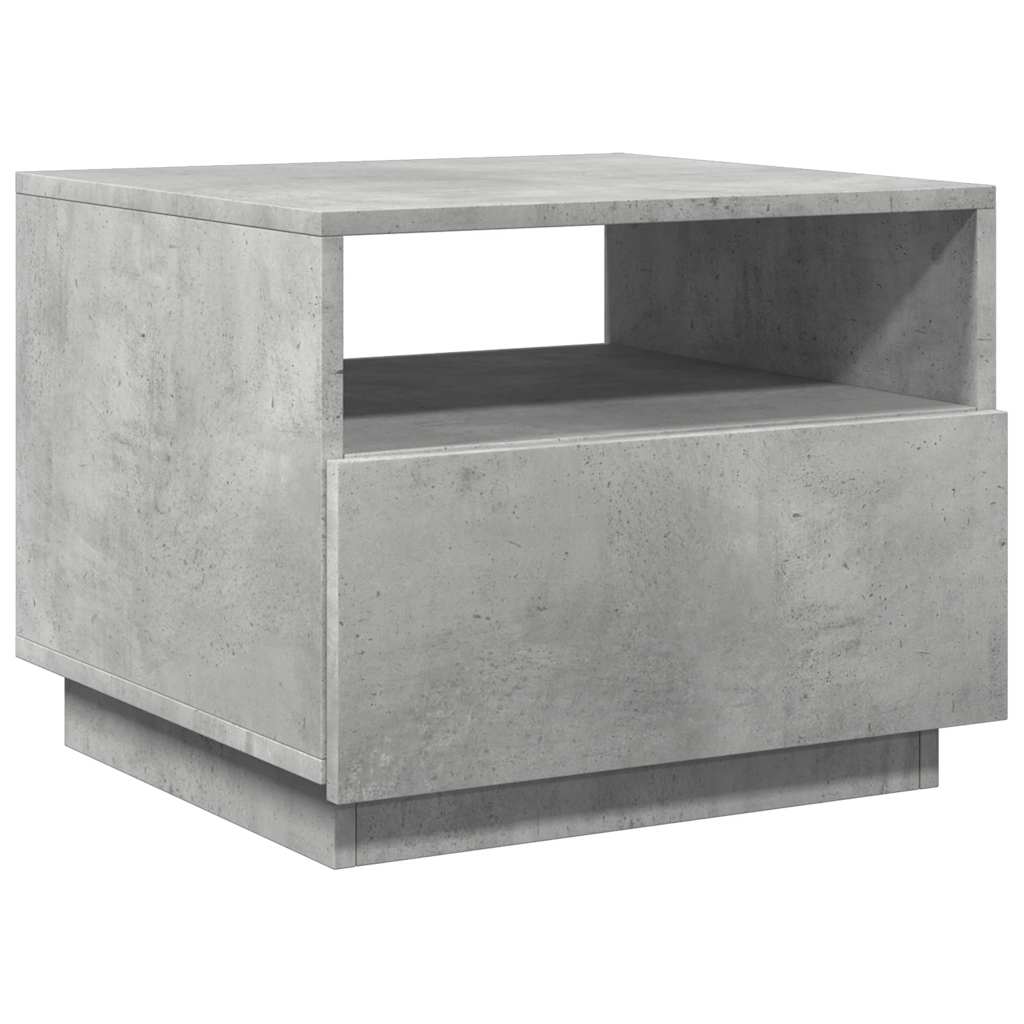 Table basse avec lumières LED gris béton 50x49x40 cm - Tables basses