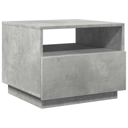 Table basse avec lumières LED gris béton 50x49x40 cm - Tables basses
