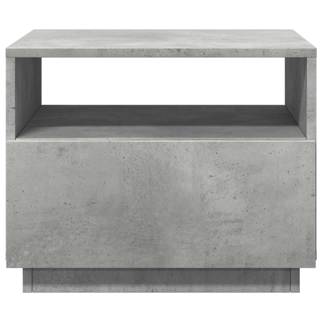 Table basse avec lumières LED gris béton 50x49x40 cm - Tables basses