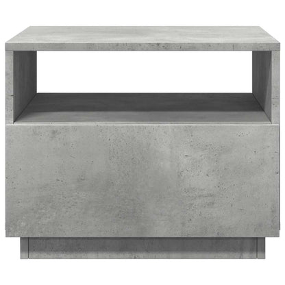 Table basse avec lumières LED gris béton 50x49x40 cm - Tables basses