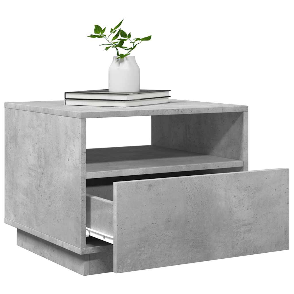 Table basse avec lumières LED gris béton 50x49x40 cm - Tables basses