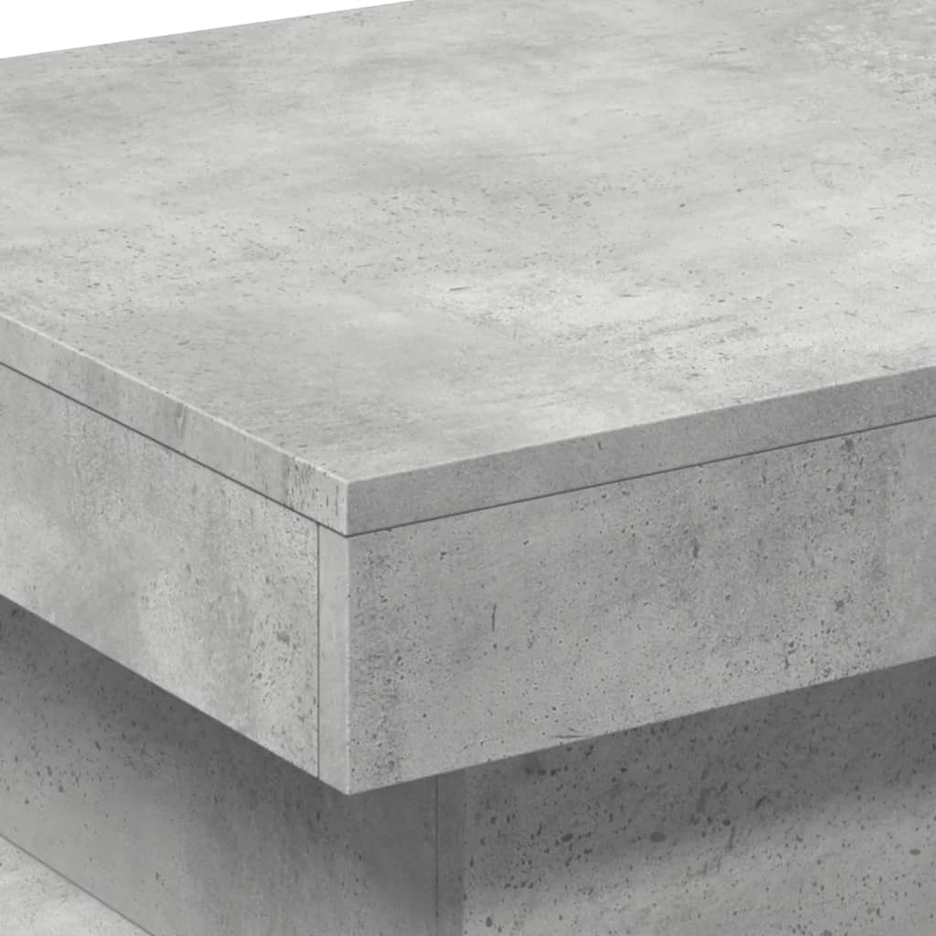 Table basse avec lumières LED gris béton 50x50x40 cm - Tables basses