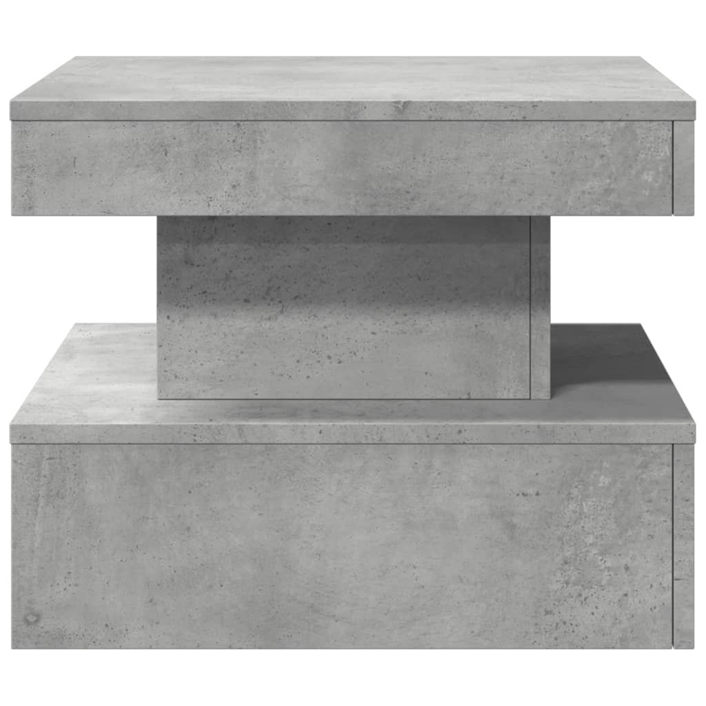 Table basse avec lumières LED gris béton 50x50x40 cm - Tables basses