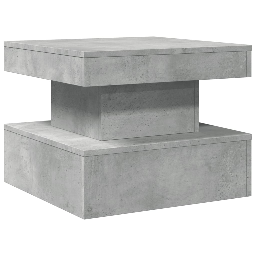 Table basse avec lumières LED gris béton 50x50x40 cm - Tables basses