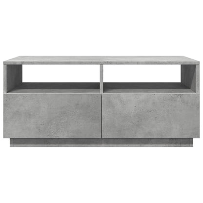 Table basse avec lumières LED gris béton 90x49x40 cm - Tables basses