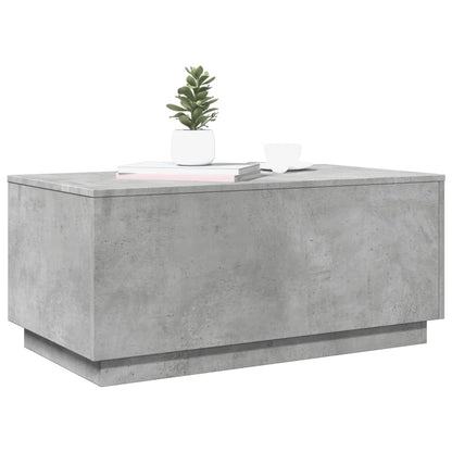 Table basse avec lumières LED gris béton 90x50x40 cm - Tables basses
