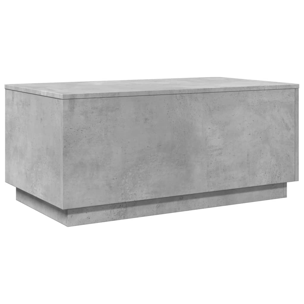 Table basse avec lumières LED gris béton 90x50x40 cm - Tables basses