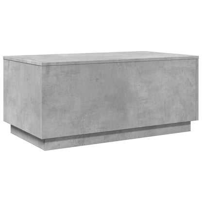 Table basse avec lumières LED gris béton 90x50x40 cm - Tables basses