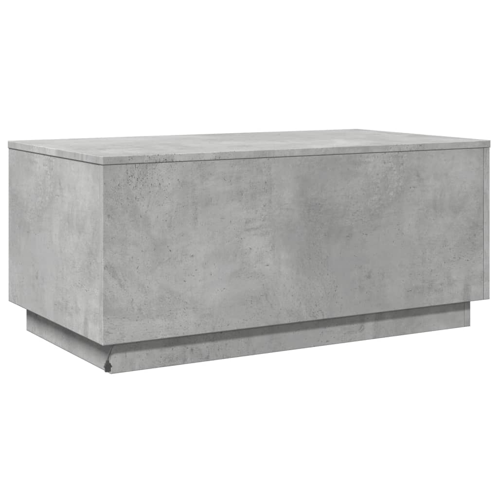 Table basse avec lumières LED gris béton 90x50x40 cm - Tables basses