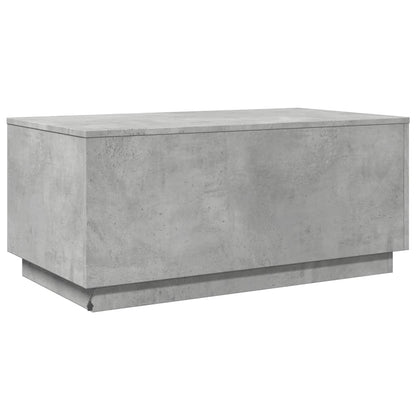 Table basse avec lumières LED gris béton 90x50x40 cm - Tables basses