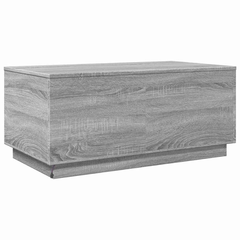 Table basse avec lumières LED gris sonoma 90x50x40 cm - Tables basses