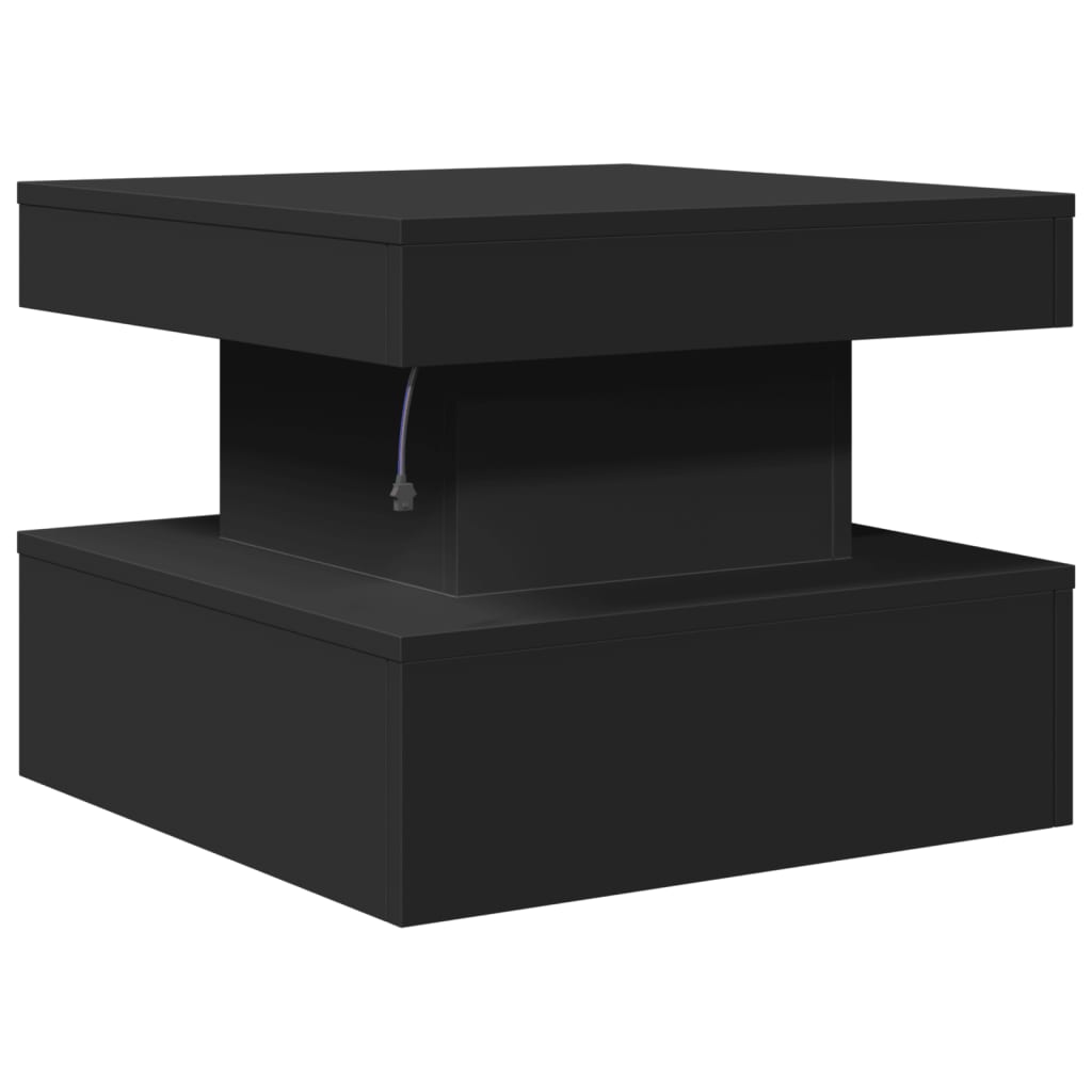 Table basse avec lumières LED noir 50x50x40 cm - Tables basses