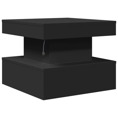Table basse avec lumières LED noir 50x50x40 cm - Tables basses