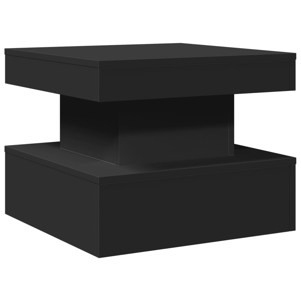 Table basse avec lumières LED noir 50x50x40 cm - Tables basses