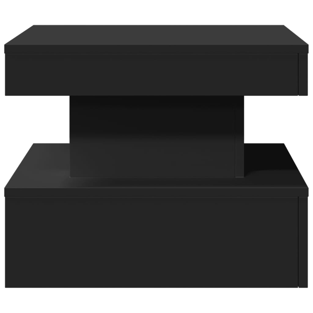 Table basse avec lumières LED noir 50x50x40 cm - Tables basses
