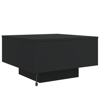 Table basse avec lumières LED noir 55x55x31 cm - Tables basses