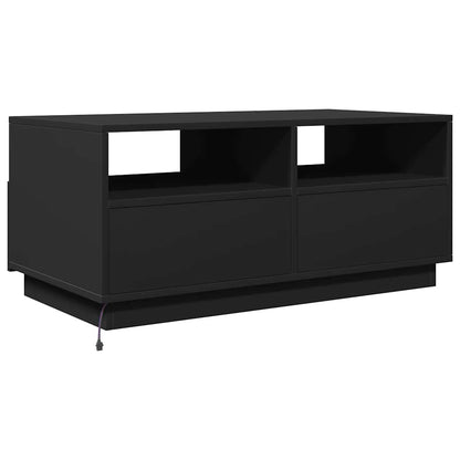 Table basse avec lumières LED noir 90x49x40 cm - Tables basses