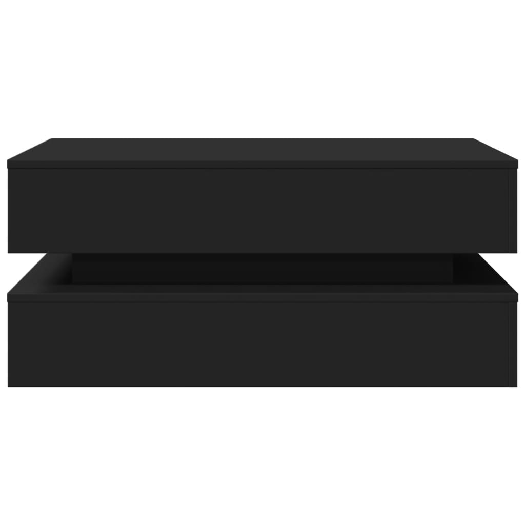Table basse avec lumières LED noir 90x50x40 cm - Tables basses