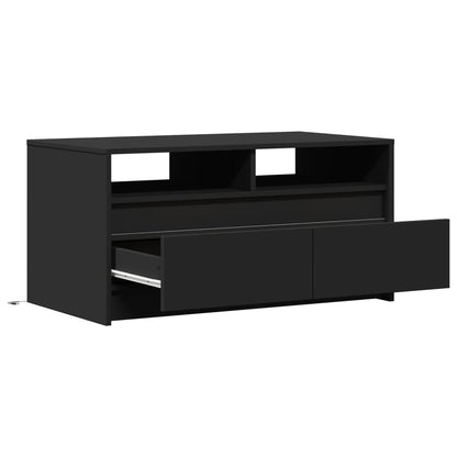 Table basse avec lumières LED noir bois d’ingénierie - Tables basses