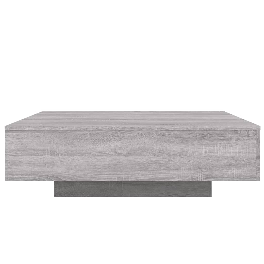 Table basse avec lumières LED sonoma gris 100x100x31 cm - Tables basses