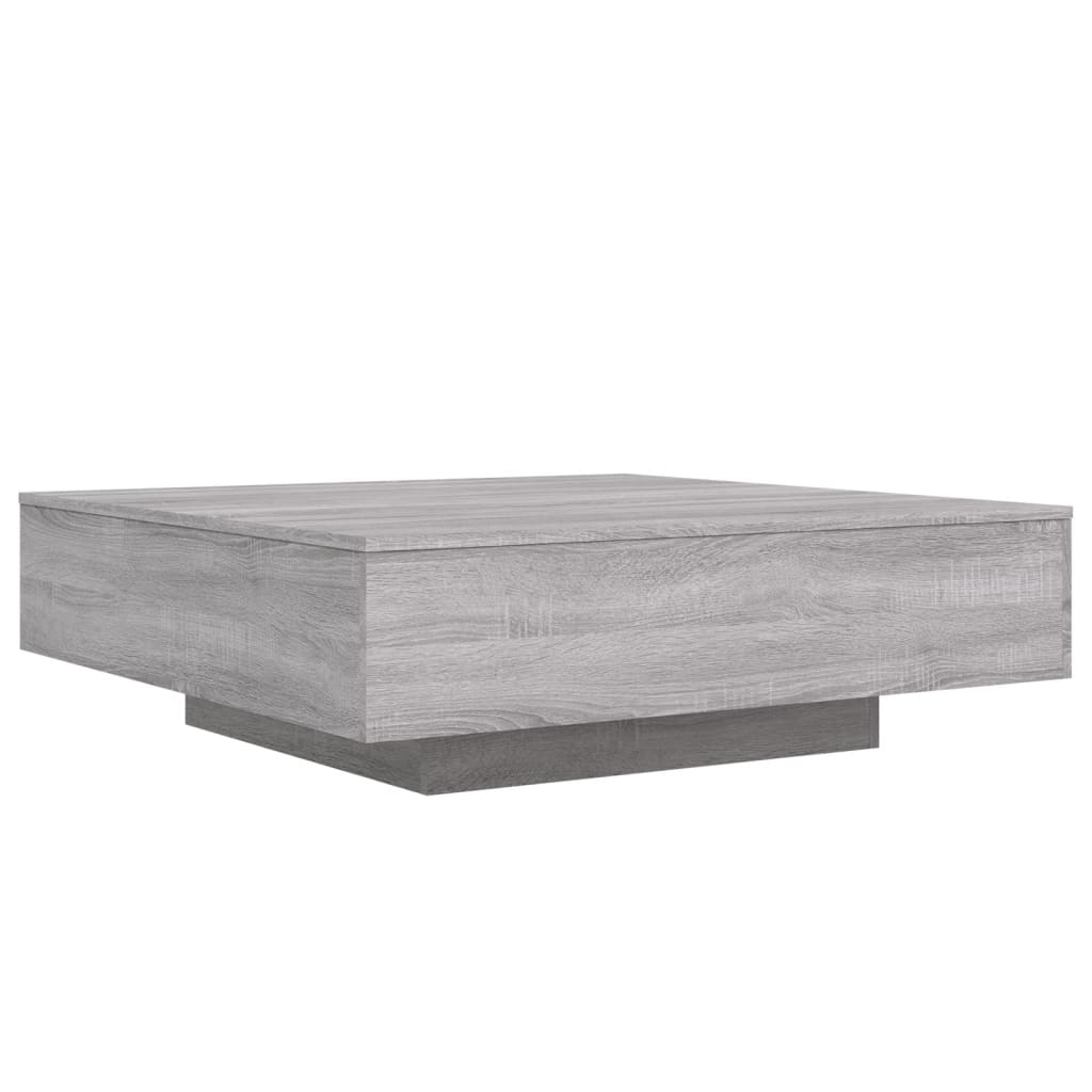 Table basse avec lumières LED sonoma gris 100x100x31 cm - Tables basses