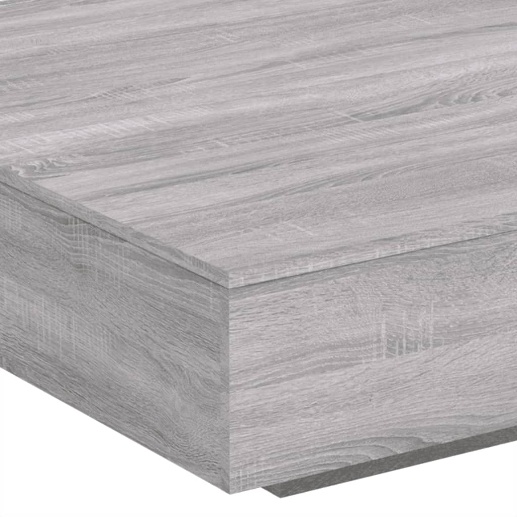 Table basse avec lumières LED sonoma gris 100x100x31 cm - Tables basses
