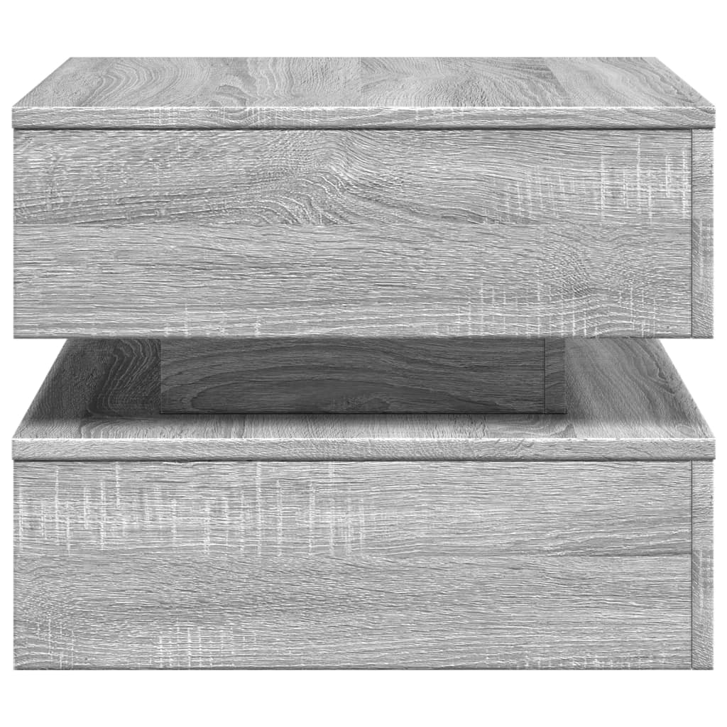 Table basse avec lumières LED sonoma gris 50x50x40 cm - Tables basses