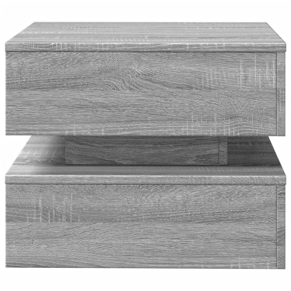 Table basse avec lumières LED sonoma gris 50x50x40 cm - Tables basses