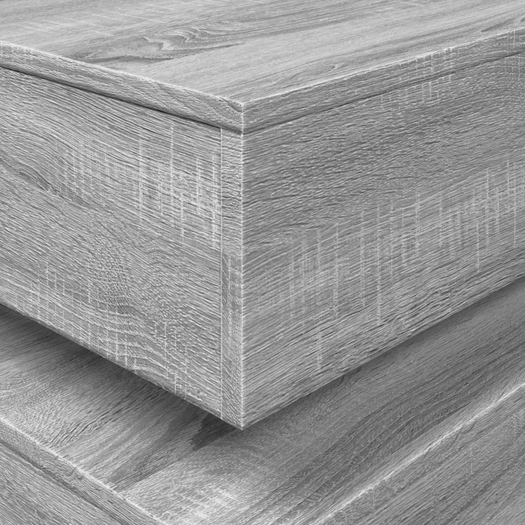 Table basse avec lumières LED sonoma gris 50x50x40 cm - Tables basses