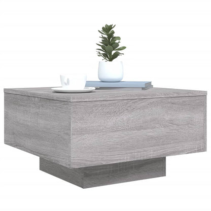 Table basse avec lumières LED sonoma gris 55x55x31 cm - Tables basses