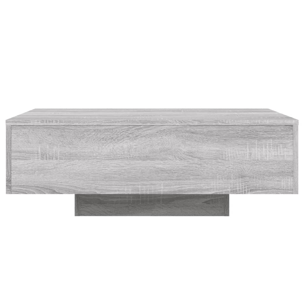 Table basse avec lumières LED sonoma gris 85x55x31 cm - Tables basses