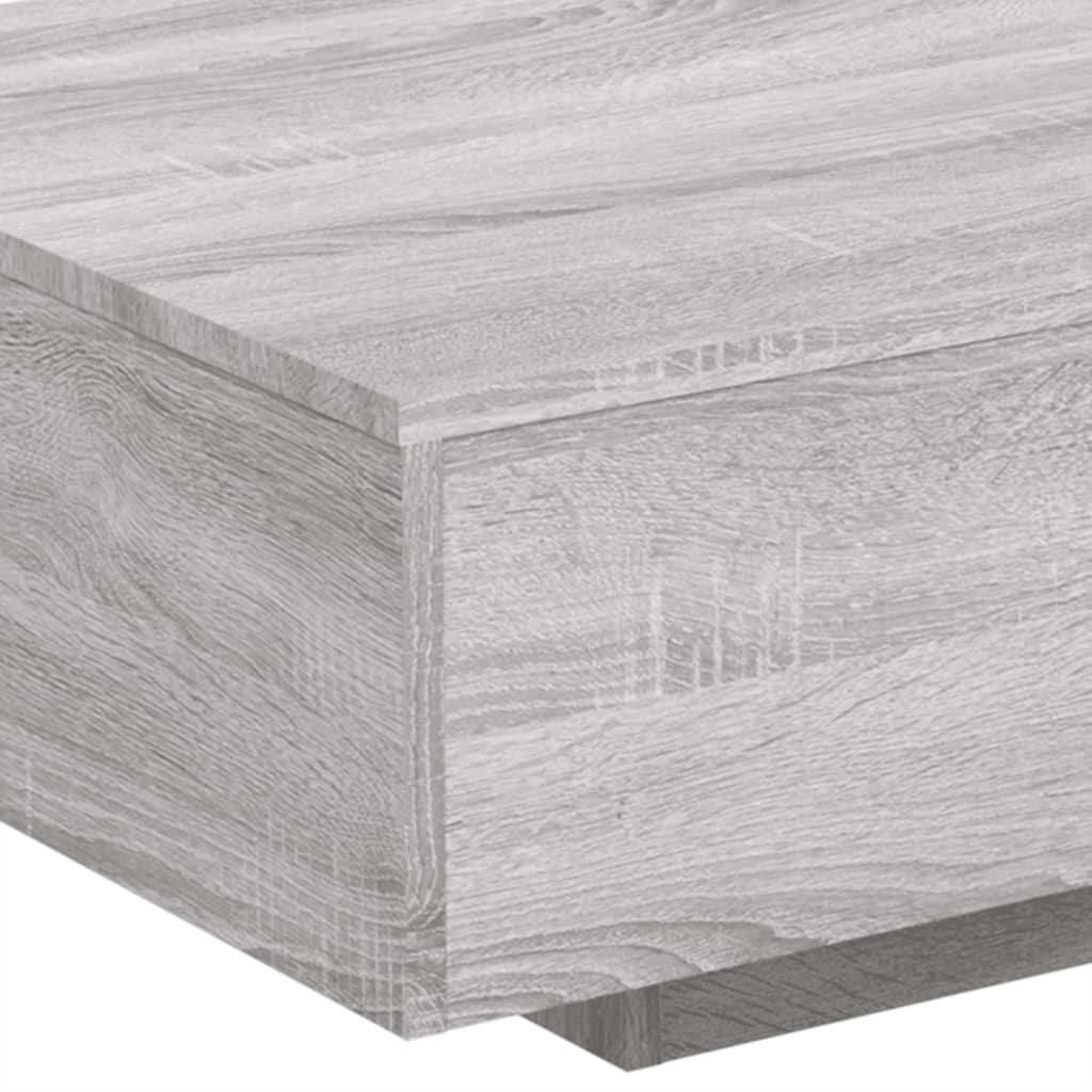 Table basse avec lumières LED sonoma gris 85x55x31 cm - Tables basses