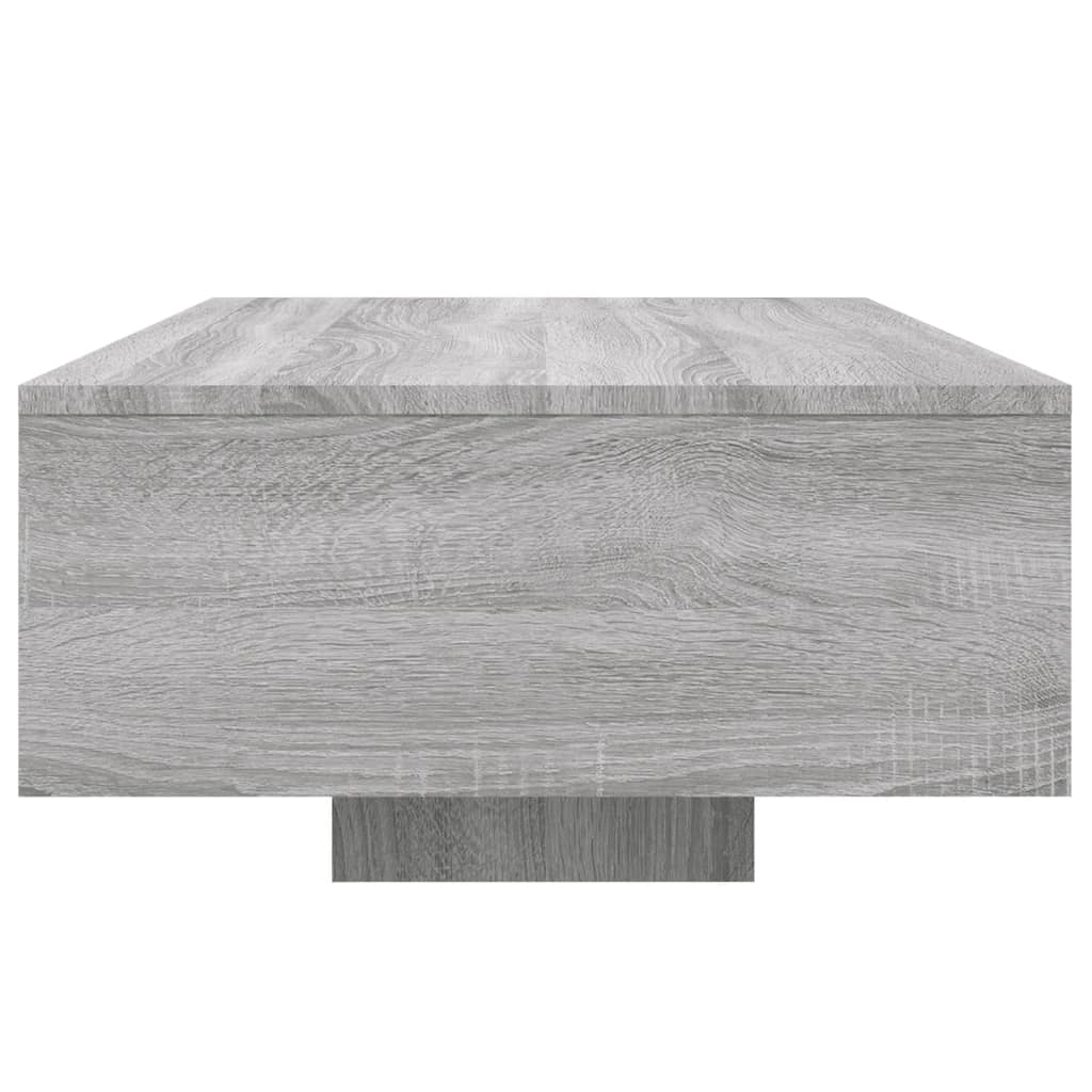 Table basse avec lumières LED sonoma gris 85x55x31 cm - Tables basses