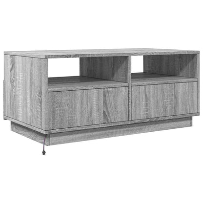 Table basse avec lumières LED sonoma gris 90x49x40 cm - Tables basses