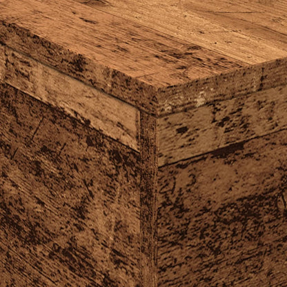 Table basse avec lumières LED vieux bois 50x50x40 cm - Tables basses