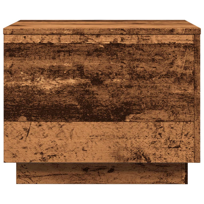 Table basse avec lumières LED vieux bois 50x50x40 cm - Tables basses