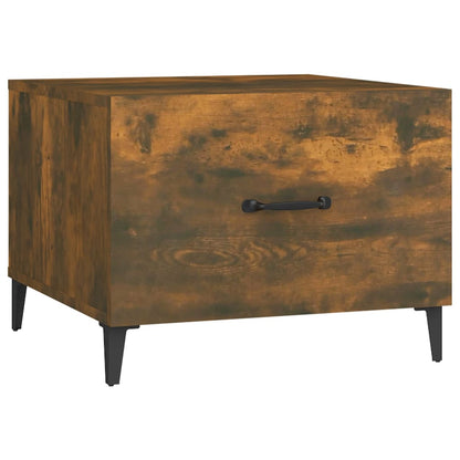 Table basse avec pieds en métal Chêne fumé 50x50x40 cm - Tables basses