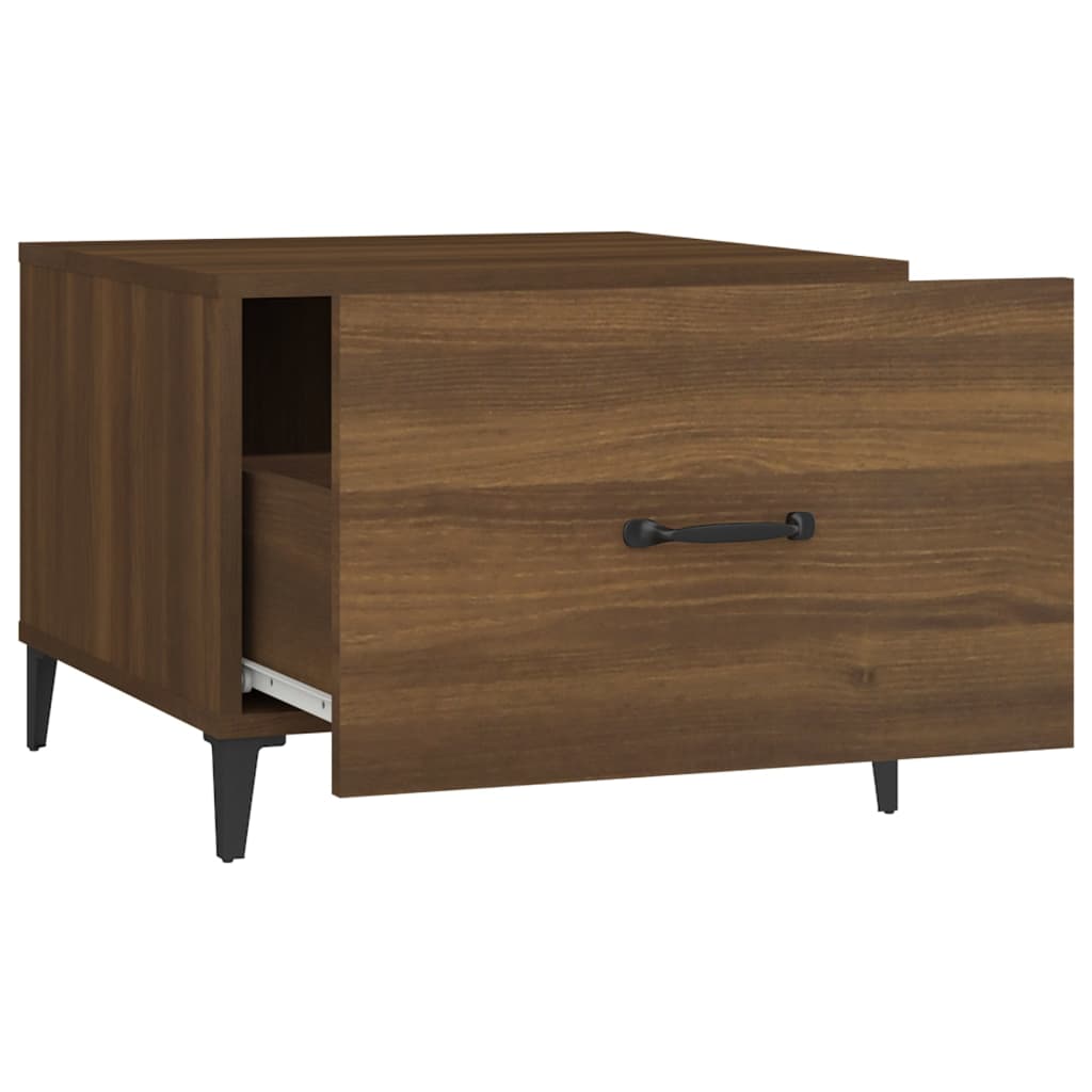 Table basse avec pieds en métal Chêne marron 50x50x40 cm - Tables basses