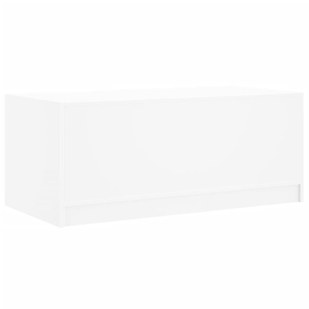 Table basse avec portes en verre blanc 102x50x42 cm - Tables basses