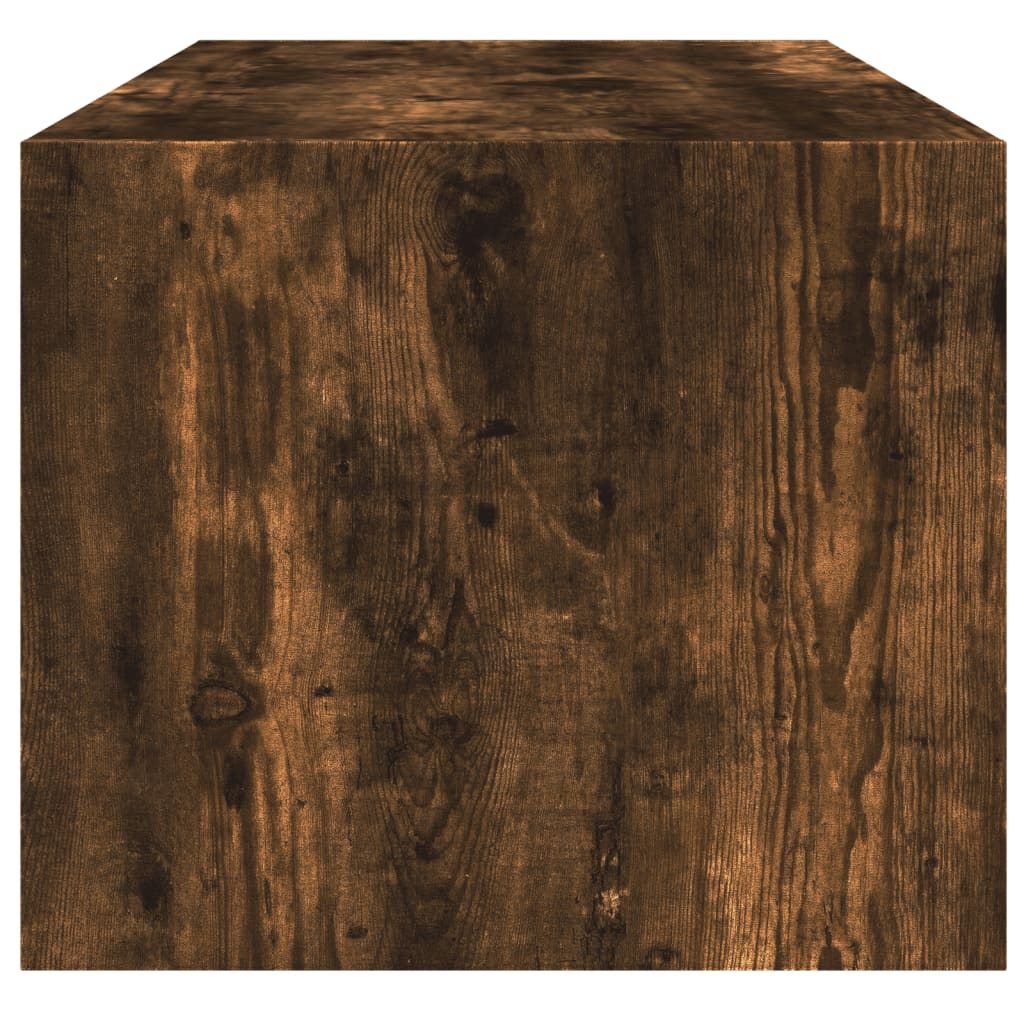 Table basse avec portes en verre chêne fumé 102x50x42 cm - Tables basses