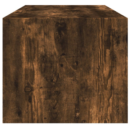 Table basse avec portes en verre chêne fumé 102x50x42 cm - Tables basses