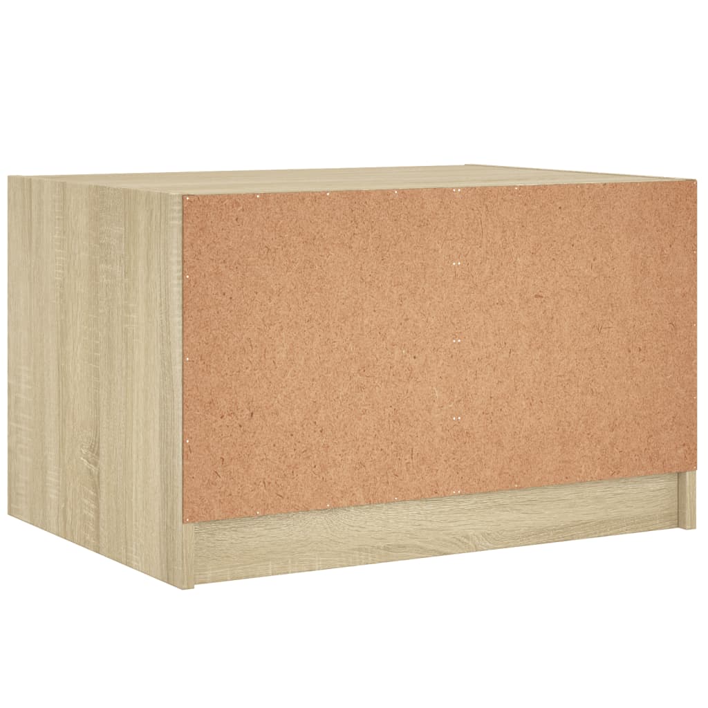 Table basse avec portes en verre chêne sonoma 68x50x42 cm - Tables basses