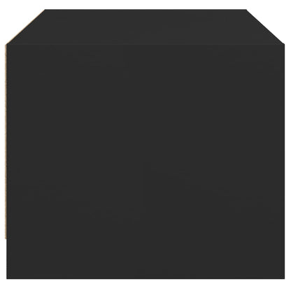 Table basse avec portes en verre noir 68x50x42 cm - Tables basses
