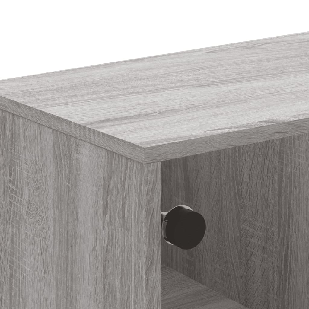Table basse avec portes en verre sonoma gris 68,5x50x50 cm - Tables basses