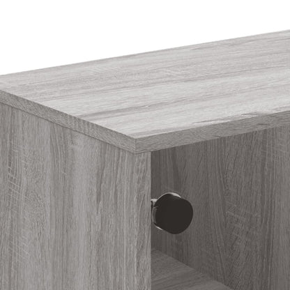Table basse avec portes en verre sonoma gris 68,5x50x50 cm - Tables basses
