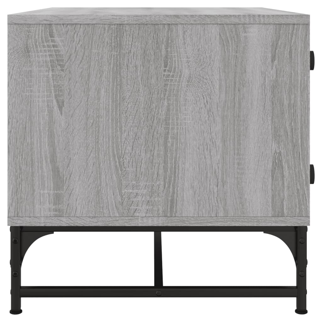 Table basse avec portes en verre sonoma gris 68,5x50x50 cm - Tables basses