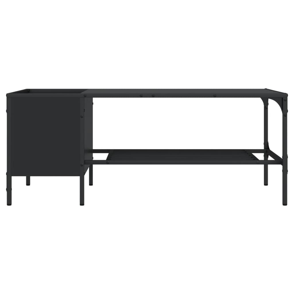 Table basse avec support noir 100x51x40 cm bois d’ingénierie - Tables basses