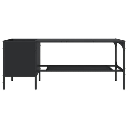 Table basse avec support noir 100x51x40 cm bois d’ingénierie - Tables basses